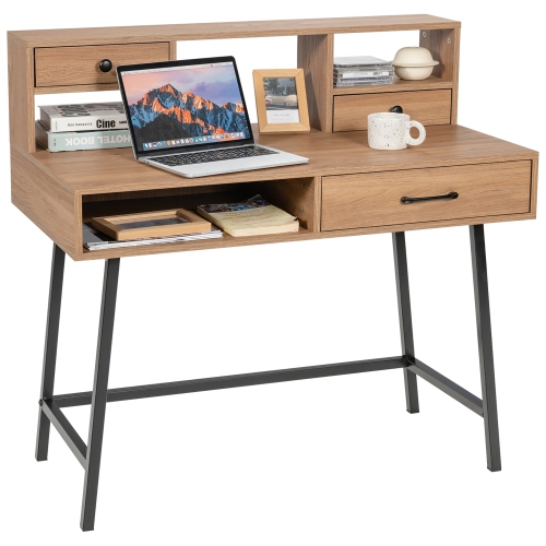 Costway Makeup Vanity Table Computer Writing Desk Storage with Drawer Shelf Industrial