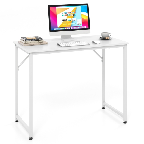 COSTWAY  Computer Desk Writing Workstation Study Laptop Table Home Office In White