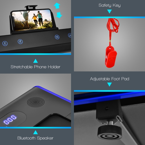 Costway 2-in-1 Folding Treadmill 2.25HP Jogging Machine w/ Dual LED Display