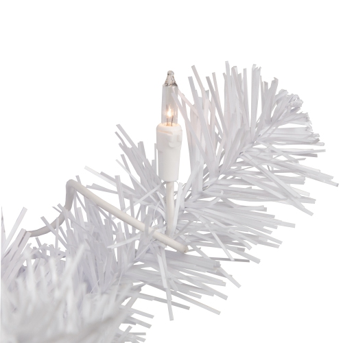 Pre-Lit White Iridescent Mixed Pine Artificial Christmas Wreath - 24-Inch, Clear Lights