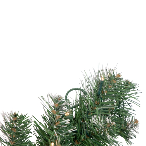 6' x 9" Pre-Lit Decorated Frosted Pine and Pine Cone Artificial Christmas Garland