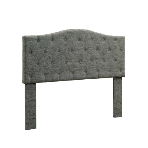 Bowery Hill Full Queen Fabric Tufted Headboard in Gray