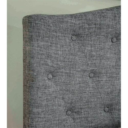 Bowery Hill Full Queen Fabric Tufted Headboard in Gray