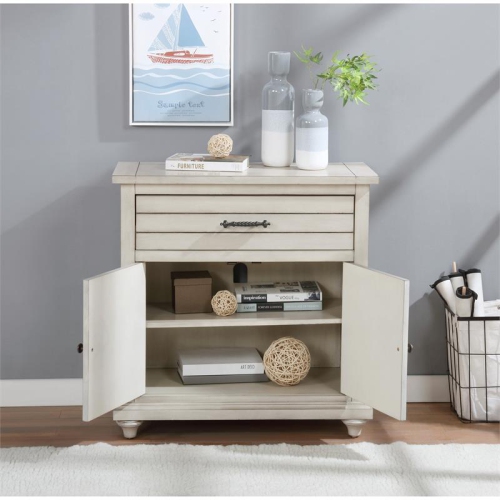 Furniture of America Bombas Wood 1-Drawer Hallway Cabinet in Antique White