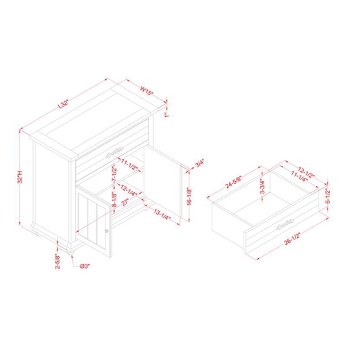 Furniture of America Bombas Wood 1-Drawer Hallway Cabinet in Antique White