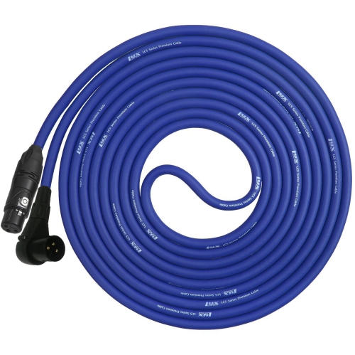 LyxPro - 25 Ft - Blue - XLR Right Angle Male to Female Microphone Cable for professional Microphone & Devices