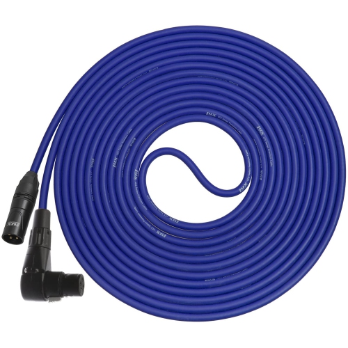LyxPro - 30 Ft - Blue - XLR Male to Right Angle Female Microphone Cable for professional Microphone & Devices