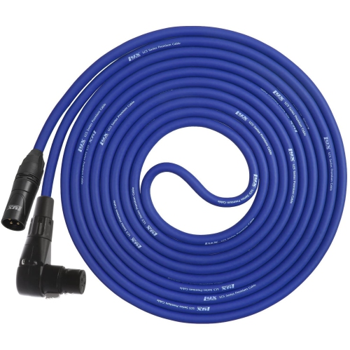 LyxPro Balanced XLR Cable Right Angle Female 6 ft Premium Series Professional Microphone Cable, Powered Speakers and Other Pro Devices Cable, Blue