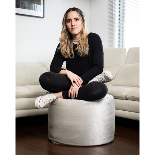 Gouchee Home Eclipse Velvet Polyester Pouf - Silver