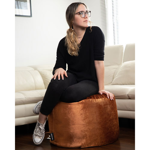 Gouchee Home Eclipse Velvet Polyester Pouf - Copper