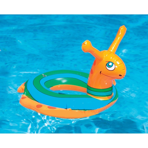 Inflatable Orange and Blue Snail Swimming Pool Tube Ring Float, 24-inch