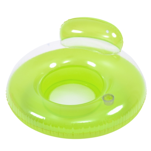 46.5 Orange Inflatable Inner Tube Pool Float with Backrest