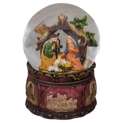 5.75" Holy Family Nativity Scene Christmas Snow Globe