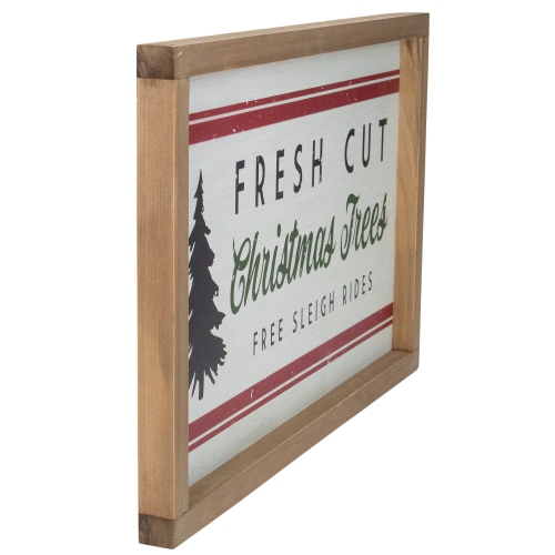 18" Wooden Framed "Fresh Cut Christmas Trees" Wall Sign