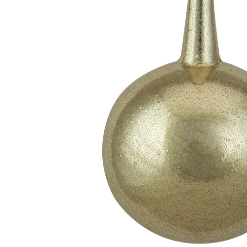 5.5" Gold Glitter Teardrop Ball Glass Christmas Ornament