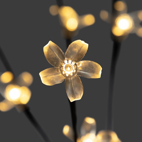 Set of 3 Pre-Lit Cherry Blossom Artificial Tree Branches 2.5' - Warm White LED Lights