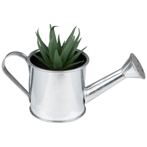 6" Artificial Mini Aloe Vera Succulent Plant with Watering Can