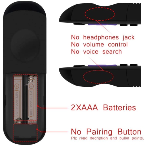 Replacement Remote Control for Roku Models: Roku 1, Roku 2(HD, XD, XS), Roku 3, Roku LT, HD, XD, XDS, Roku N1