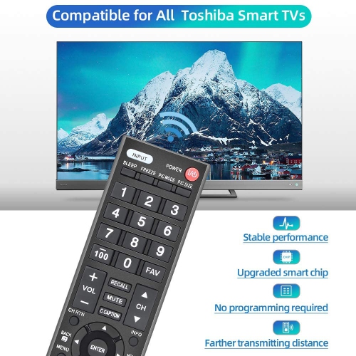 Universal Remote Control Compatible Replacement for Toshiba TV/HDTV/LCD/LED, CT-90325 CT-90326 CT-90329 CT-8037