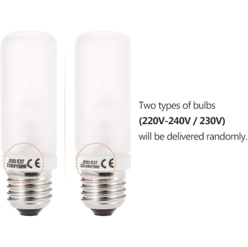ALBERTATECH  2PCs Jdd E27 150W Studio Strobe Photography Flash Modeling Light Tube Lamp Bulb 100V-120V
