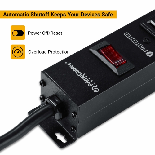 16-Outlet Heavy Duty workshops Parasurtenseur Multiprise avec cordon de 5 pieds 1020 Joules - PrimeCables®