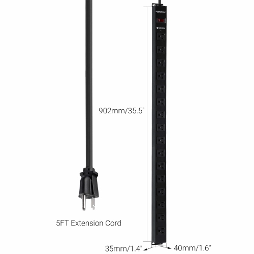 16-Outlet Heavy Duty workshops Parasurtenseur Multiprise avec cordon de 5 pieds 1020 Joules - PrimeCables®