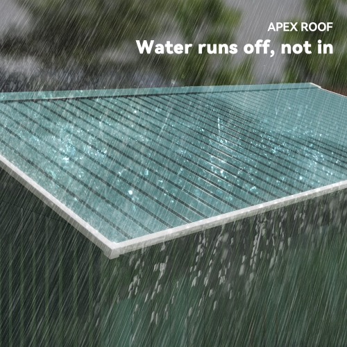 Outsunny 11' x 13' Garden Storage Shed with Foundation Kit, Metal Tool Storage House with Double Doors for Outdoor Patio Yard, Green