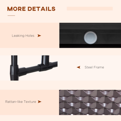 Outsunny 8ft Garden Arch with Two Planters Outdoor Steel Trellis Arbor for Climbing Plants, Weddings, Party, Brown, Black