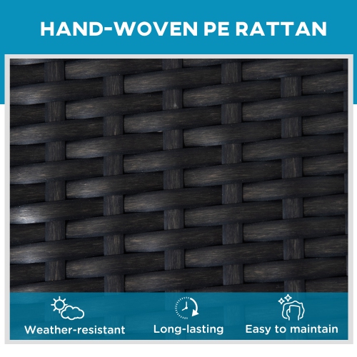 Chaise longue extérieure en osier et rotin Outsunny chaise longue extérieure en rotin, fauteuil de jardin inclinable avec dossier réglable à 5