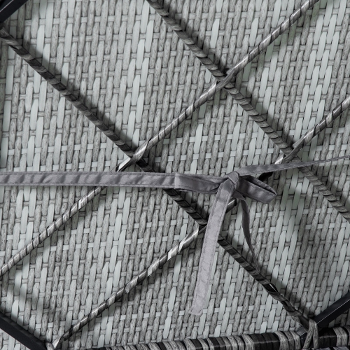 Outsunny Patio Wicker Lounger, Outdoor PE Rattan Single Chaise Lounge, Aluminum Frame Garden Furniture Sun Lounger Bed w/Adjustable Recliner