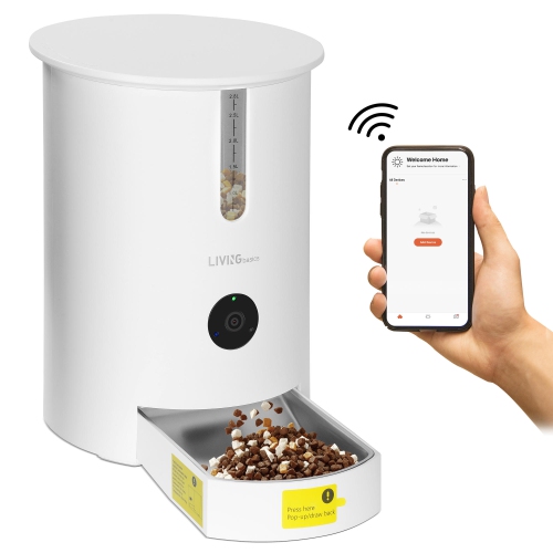 2.4G WiFi Smart Dry Food Dispenser Automatic APP Control Pet Dog & Cat Feeder with Camera - LIVINGbasics®