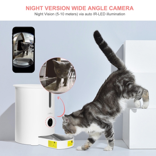 2.4G WiFi Smart Dry Food Dispenser Automatic APP Control Pet Dog & Cat Feeder with Camera - LIVINGbasics®