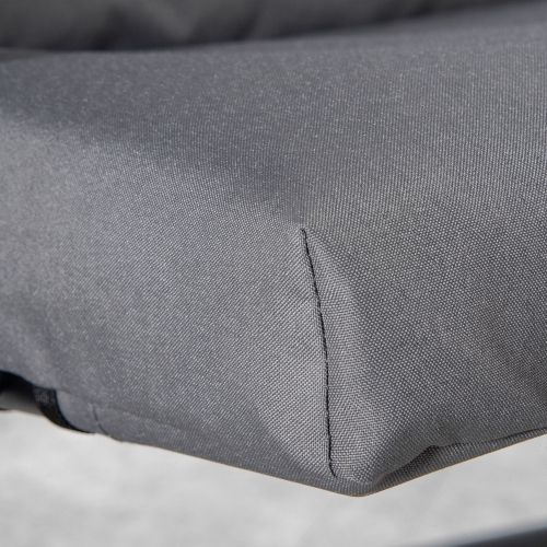 Outsunny Foldable Lounge Chair, Fabric Upholstered Recliner, Outdoor Lounger with Armrest, Metal Frame Camping Beach Chair for Poolside, Deck,