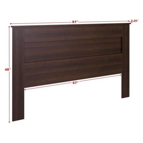 Wright Home Traditional King Flat Panel Wood Headboard in Espresso