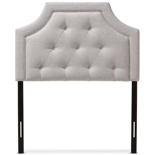 Bowery Hill Modern Fabric Tufted Twin Headboard in Grayish Beige