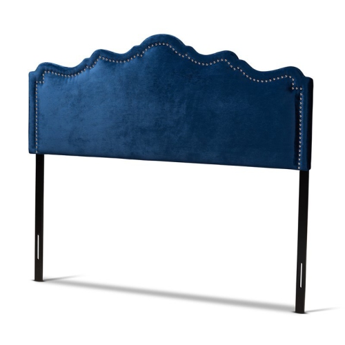 BAXTON STUDIO  Nadeen Contemporary Velvet Queen Headboard In Royal Blue