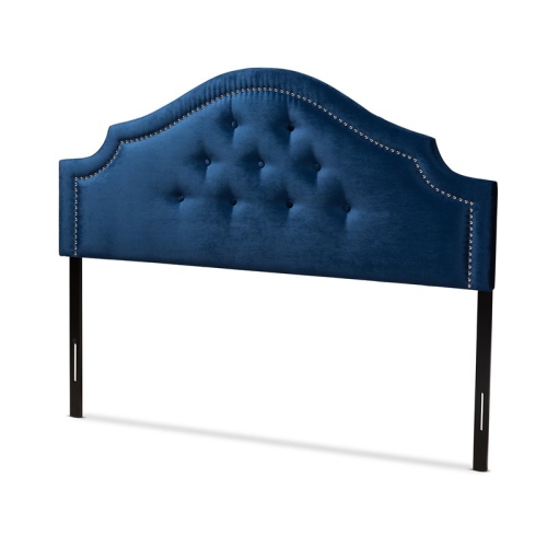 BAXTON STUDIO  Cora Tufted Velvet And Wood Queen Headboard In Royal Blue