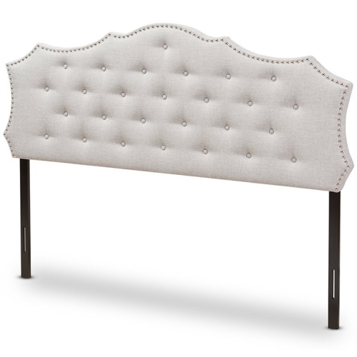 Bowery Hill Modern Tufted Queen Panel Headboard in Grayish Beige