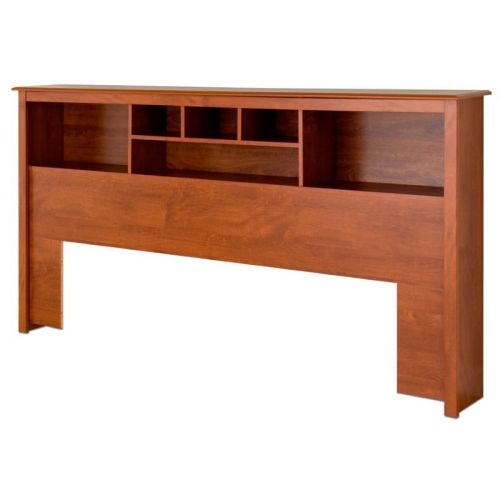 WRIGHT HOME  Modern King Wood Bookcase Headboard In Cherry