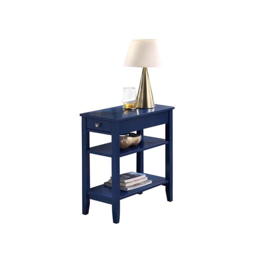 CONVENIENCE CONCEPTS  American Heritage Three-Tier End Table With Drawer In Wood Finish In Blue