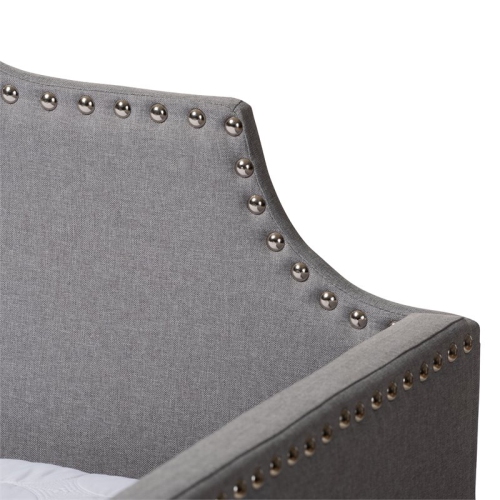 Bowery Hill Grey Upholstered Twin Size Sofa Daybed with Trundle Bed