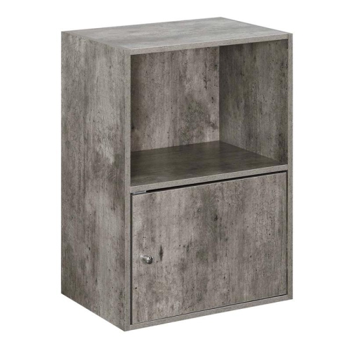 Convenience Concepts Xtra Storage 1 Door Cabinet in Gray Faux Birch Wood Finish