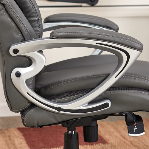 Scranton & Co Modern Executive Office Chair Grey Bonded Leather