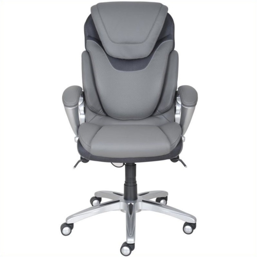 Scranton & Co Modern Executive Office Chair Grey Bonded Leather