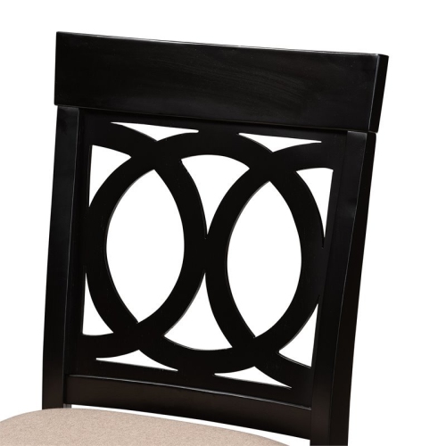 Bowery Hill Sand Upholstered Espresso Wood 5-piece Pub Set