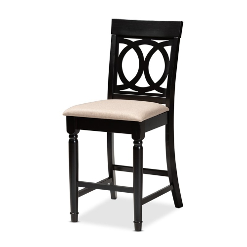 Bowery Hill Sand Upholstered Espresso Wood 5-piece Pub Set