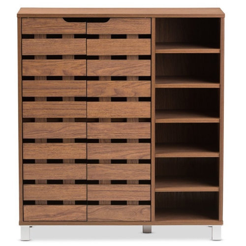 Hawthorne Collection 2-Door Shoe Storage Cabinet in Walnut