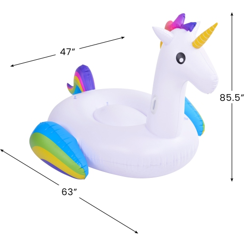 7' Inflatable Rainbow Unicorn Jumbo Pool Float