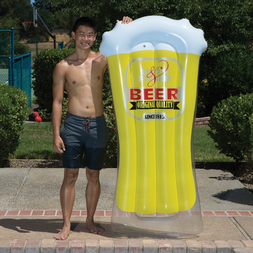 72" O' Beer Inflatable Yellow and white Swimming Pool Mattress