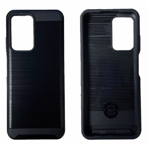 TopSave Blushed Texture PC + TPU Coque rigide et robuste pour Samsung Galaxy A03s 165 mm US Version et 166 mm CAN/US Version, Noir